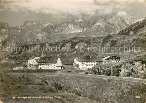 AK / Ansichtskarte St_Christoph_Arlberg_Tirol_AT Gesamtansicht m. Schindler u. Valluga 