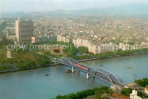 AK / Ansichtskarte Kwangchow_Peking_Pekin_Beijing_China Fliegeraufnahme Teilansicht m. Fluss 
