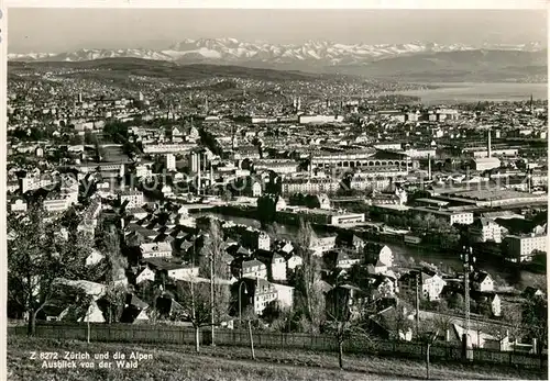 AK / Ansichtskarte Zuerich_ZH Gesamtansicht m. Alpenpanorama Zuerich_ZH