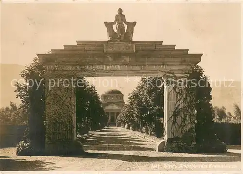 AK / Ansichtskarte Zuerich_ZH Krematorium m. Torbogen Eingang Zuerich_ZH