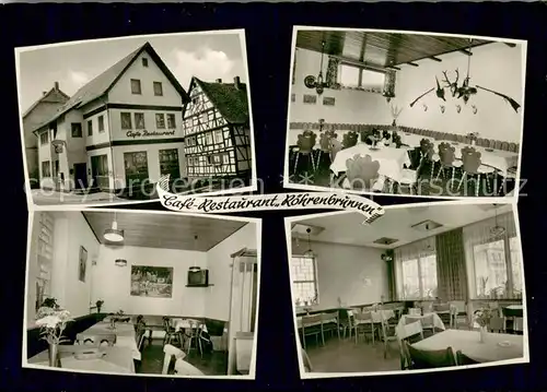 AK / Ansichtskarte Buchen_Odenwald Restaurant Cafe Roehrenbrunnen Innen  u. Aussenansichten Buchen Odenwald
