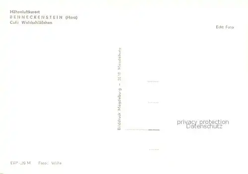 AK / Ansichtskarte Benneckenstein_Harz Cafe Waldschloesschen Gastraeume Benneckenstein_Harz
