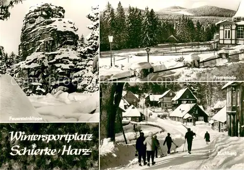 AK / Ansichtskarte Schierke_Harz Feuersteinklippe Promenade Kirchberg Schierke Harz