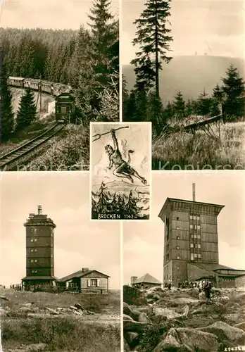 AK / Ansichtskarte Brocken_Harz Brockenbahn Panorama Brocken Hotel Brocken Harz