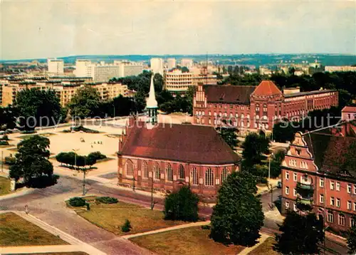 AK / Ansichtskarte Szczecin_Stettin Panorama miasta na pierwszym planie gotycki kosciol sw Piotra i Pawla Szczecin_Stettin