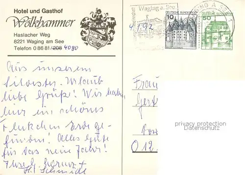 AK / Ansichtskarte Waging_See Hotel Gasthof Woelkhammer Waging_See