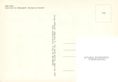 AK / Ansichtskarte Kiel Oslo Kai mit Faehrschiff Kronprins Harald Kiel