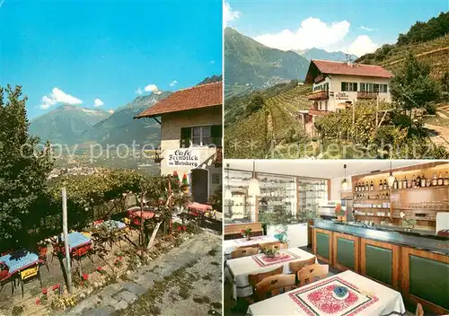 AK / Ansichtskarte Dorf Tirol_Suedtirol_IT Cafe Fernblick im Weinberg Gaststube Panorama 