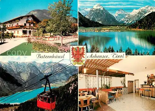 AK / Ansichtskarte Achensee Pension Batzenhaeusl Gaststube Seilbahn Seepartie Achensee