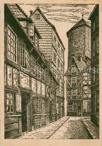 AK / Ansichtskarte Alt_Hannover Klostergang Altes Ratskloster Beginenturm Fachwerkhaeuser Alt_Hannover