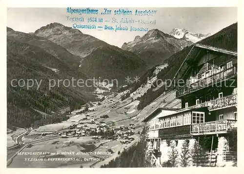 AK / Ansichtskarte St_Jakob_Defereggen_Tirol_AT Alpengasthaus Zur schoenen Aussicht Panorama 