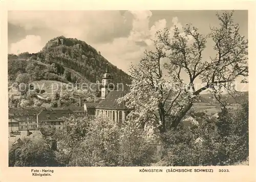 AK / Ansichtskarte Koenigstein_Saechsische_Schweiz Panorama Kirche Burg Koenigstein_Saechsische