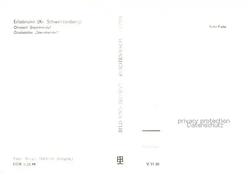 AK / Ansichtskarte Erlabrunn_Erzgebirge Gaststaette Steinheide OT Steinheidel Erlabrunn_Erzgebirge