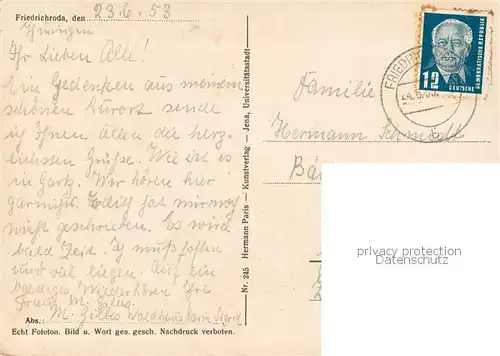 AK / Ansichtskarte Friedrichroda Panorama Friedrichroda