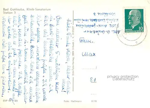 AK / Ansichtskarte Bad_Gottleuba Berggiesshuebel Klinik Sanatorium Station 3 Bad