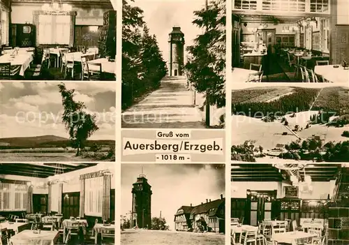 AK / Ansichtskarte Auersberg_Wildenthal Teilansichten Restaurant Turm Auersberg Wildenthal