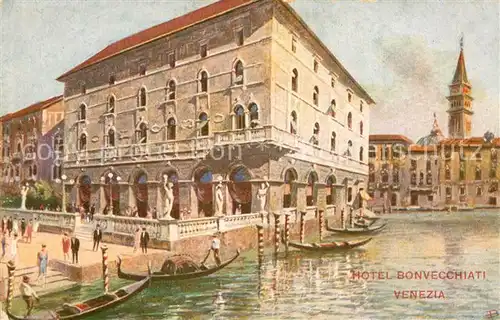 AK / Ansichtskarte Venezia_Venedig Hotel Bonvecciati Kuenstlerkarte Venezia Venedig