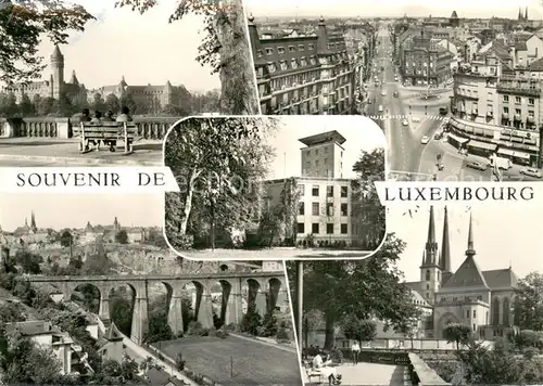 AK / Ansichtskarte Luxembourg__Luxemburg Caisse dEpargne et CECA Avenue de la Liberte Panorama Ville Haute Cathedrale Radio Tele Luxembourg 