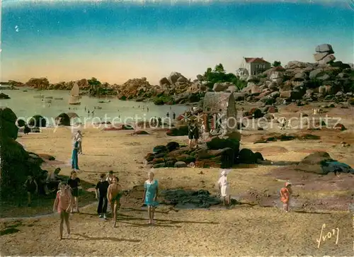 AK / Ansichtskarte Ploumanach La plage oratoire de St Guirec patron des jeunes filles a marier Ploumanach