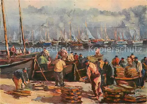 AK / Ansichtskarte Douarnenez Les filets bleus Douarnenez