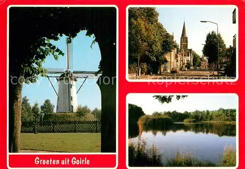 AK / Ansichtskarte Goirle_NL Muehle Kirche Seepartie 
