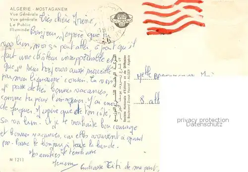 AK / Ansichtskarte Mostaganem_Algerie Vue generale Parc Public Ville illuminee 