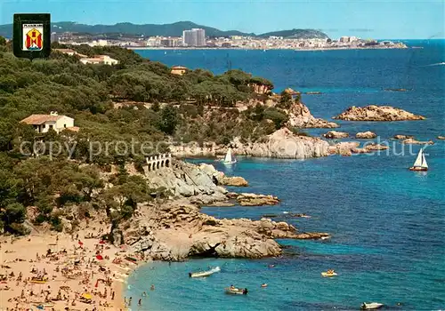 AK / Ansichtskarte Playa_de_Aro_Cataluna_ES Calle del Pi al fondo Palamos vista aerea 