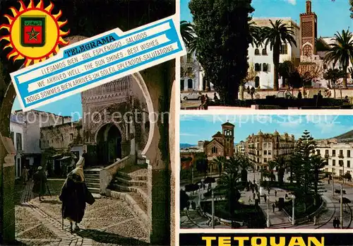 AK / Ansichtskarte Tetuan_Tetouan_Maroc Calle Zauia Jarrak Puerta del Cementerio Mezquita de Sidi Abdellah Hach Plaza Muley El Mehdi 