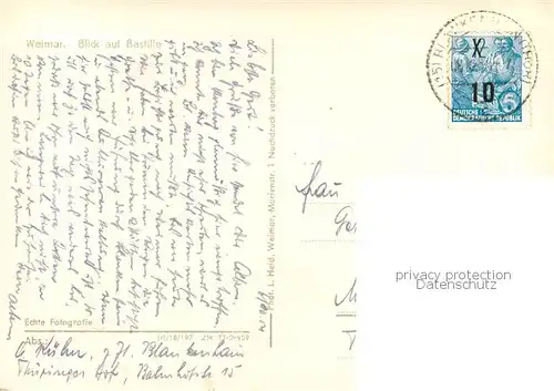 AK / Ansichtskarte Weimar__Thueringen Bastille 