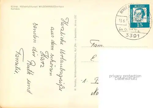 AK / Ansichtskarte Wildemann Kurhaus Wildemann