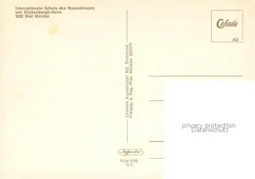 AK / Ansichtskarte Bad_Muender Internationale Schule des Rosenkreuzes van Rijckenborgh Heim Fliegeraufnahme Bad_Muender