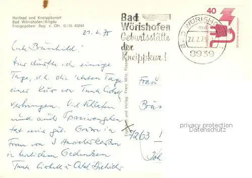 AK / Ansichtskarte Bad_Woerishofen Fliegeraufnahme Bad_Woerishofen