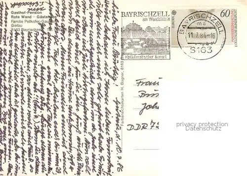 AK / Ansichtskarte Bayrischzell Gasthof Pension Rote Wand Gaestehaus Bayrischzell