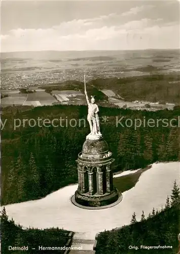 AK / Ansichtskarte Detmold Hermannsdenkmal Fliegeraufnahme Detmold