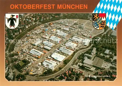 AK / Ansichtskarte Muenchen Oktoberfest Wiesn Fliegeraufnahme Muenchen
