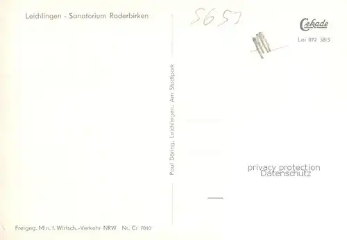 AK / Ansichtskarte Leichlingen_Rheinland Sanatorium Roderbirken Fliegeraufnahme Leichlingen_Rheinland