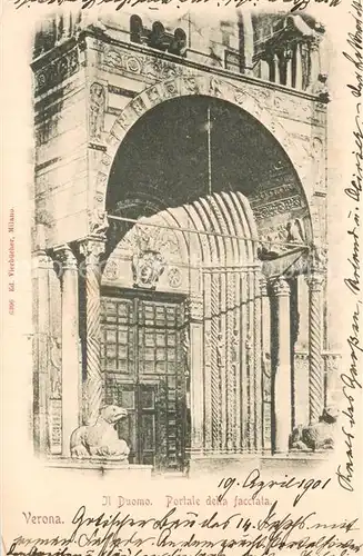 AK / Ansichtskarte Verona__Veneto_IT Il Duomo   Portale della facciata 