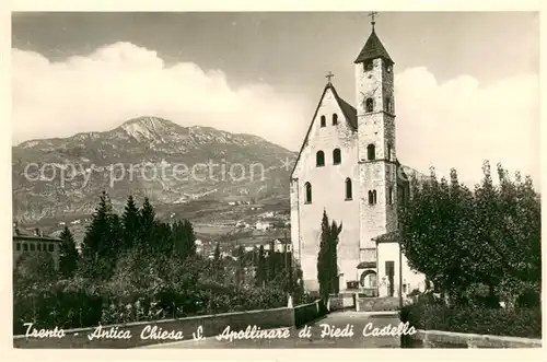 AK / Ansichtskarte Trento_Trentino Alto Adige_IT Antica Chiesa S. Apollinare di Piedi Castello 