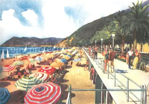 AK / Ansichtskarte Alassio_Liguria_IT Strand v. Grand Hotel Mediterranee 