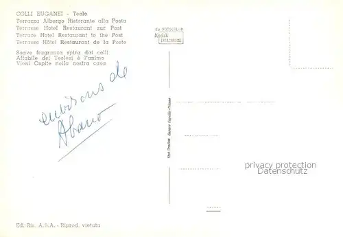 AK / Ansichtskarte Colli_Euganei_IT Terrazza Albergo Ristorante alla Posta 