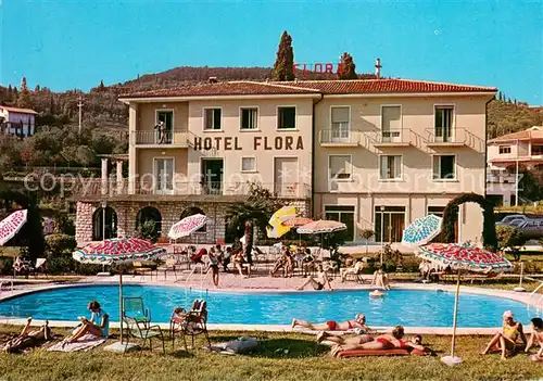 AK / Ansichtskarte Garda_Lago_di_Garda Hotel Flora m. Swimming Pool Garda_Lago_di_Garda