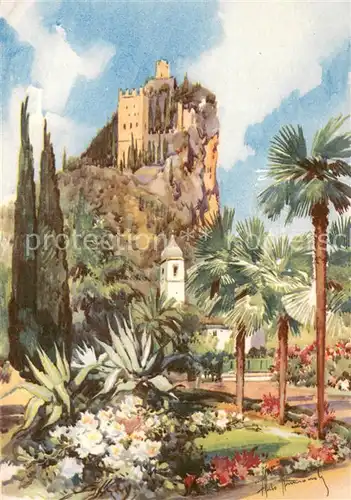 AK / Ansichtskarte Arco__Trentino_IT Burg Kuenstlerkarte 