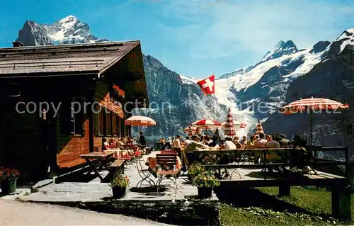 AK / Ansichtskarte Grindelwald Bort mit Wetterhorn Grindelwaldgletscher Schreckhoerner Grindelwald