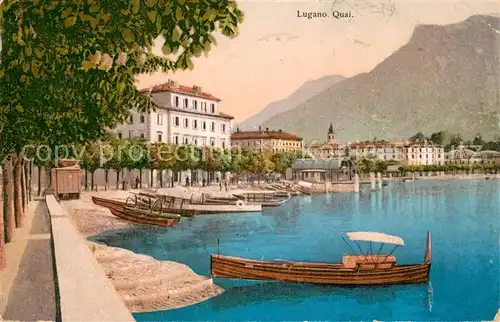 AK / Ansichtskarte Lugano_Lago_di_Lugano Quai Lugano_Lago_di_Lugano