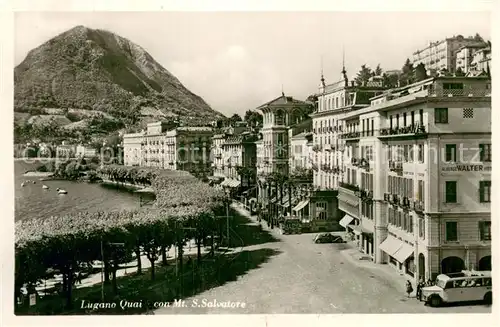 AK / Ansichtskarte Lugano_Lago_di_Lugano Quai con Monte San Salvatore Lugano_Lago_di_Lugano
