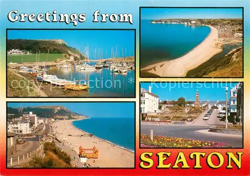 AK / Ansichtskarte Seaton__East_Devon_UK Bootshafen Strandpartien Teilansicht 