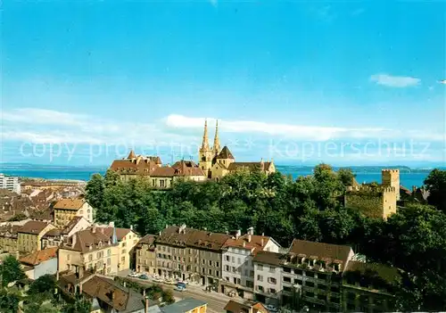 AK / Ansichtskarte Neuchatel_NE La Collegiale Chateau Remparts et les Alpes Neuchatel NE