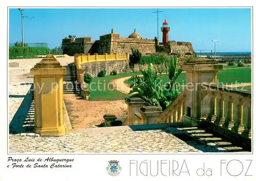 AK / Ansichtskarte Figueira_da_Foz_PT Praca Luis de Albuquerque e Forte de Santa Catarina 