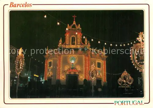 AK / Ansichtskarte Barcelos_PT Igreja das Cruzes Kirche Nachtaufnahme 