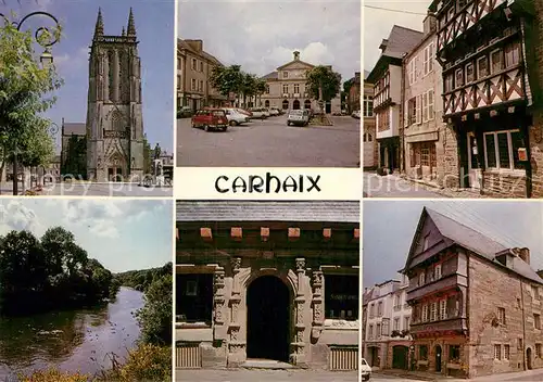 AK / Ansichtskarte Carhaix Plouguer_29_Finistere Eglise Saint Tremeur la place de la mairie les maisons a colombages lHiere et la maison du Senechal 
